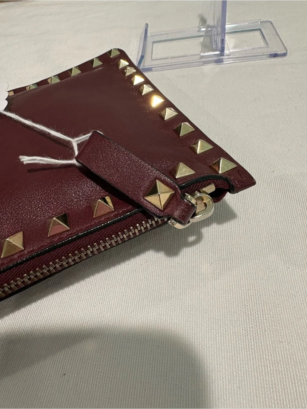 Authentic Valentino Garavani Rockstud Leather Clutch with certificate